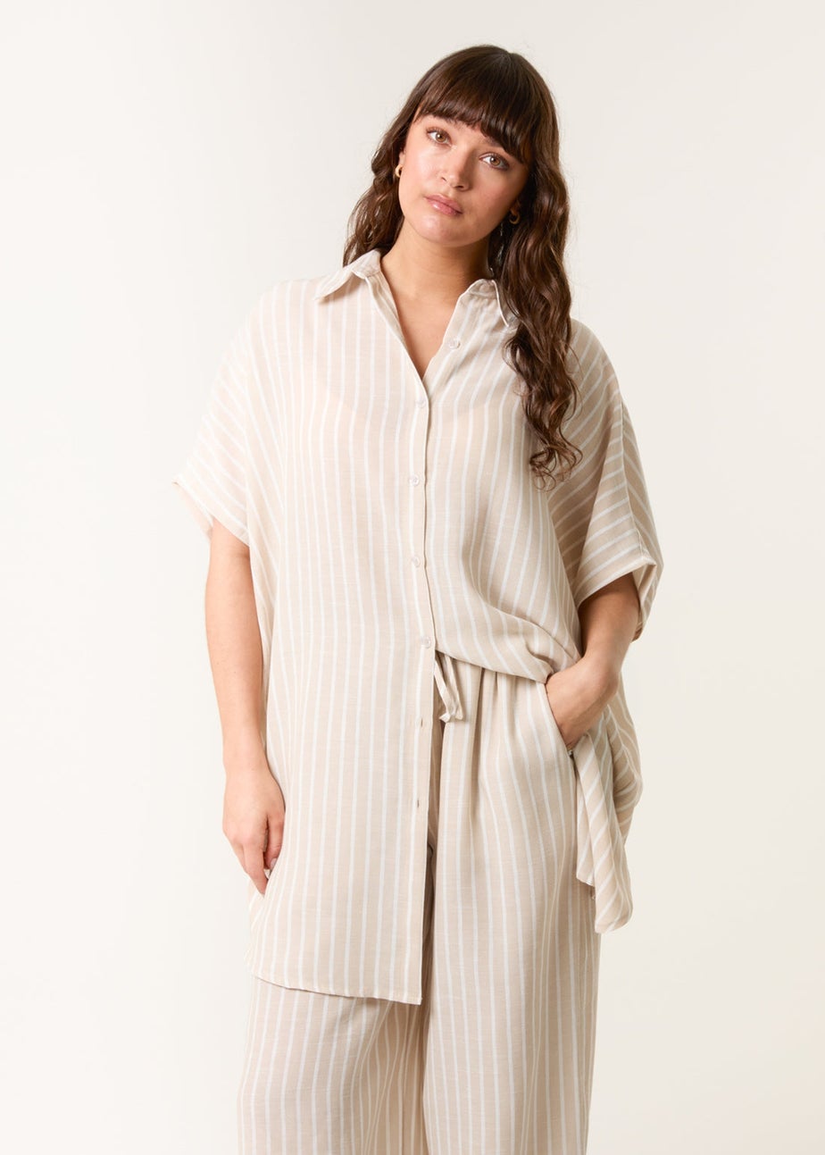 Blue Vanilla Stone Oversized Pinstripe Shirt