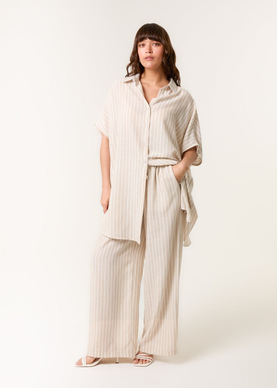 Blue Vanilla Stone Oversized Pinstripe Shirt