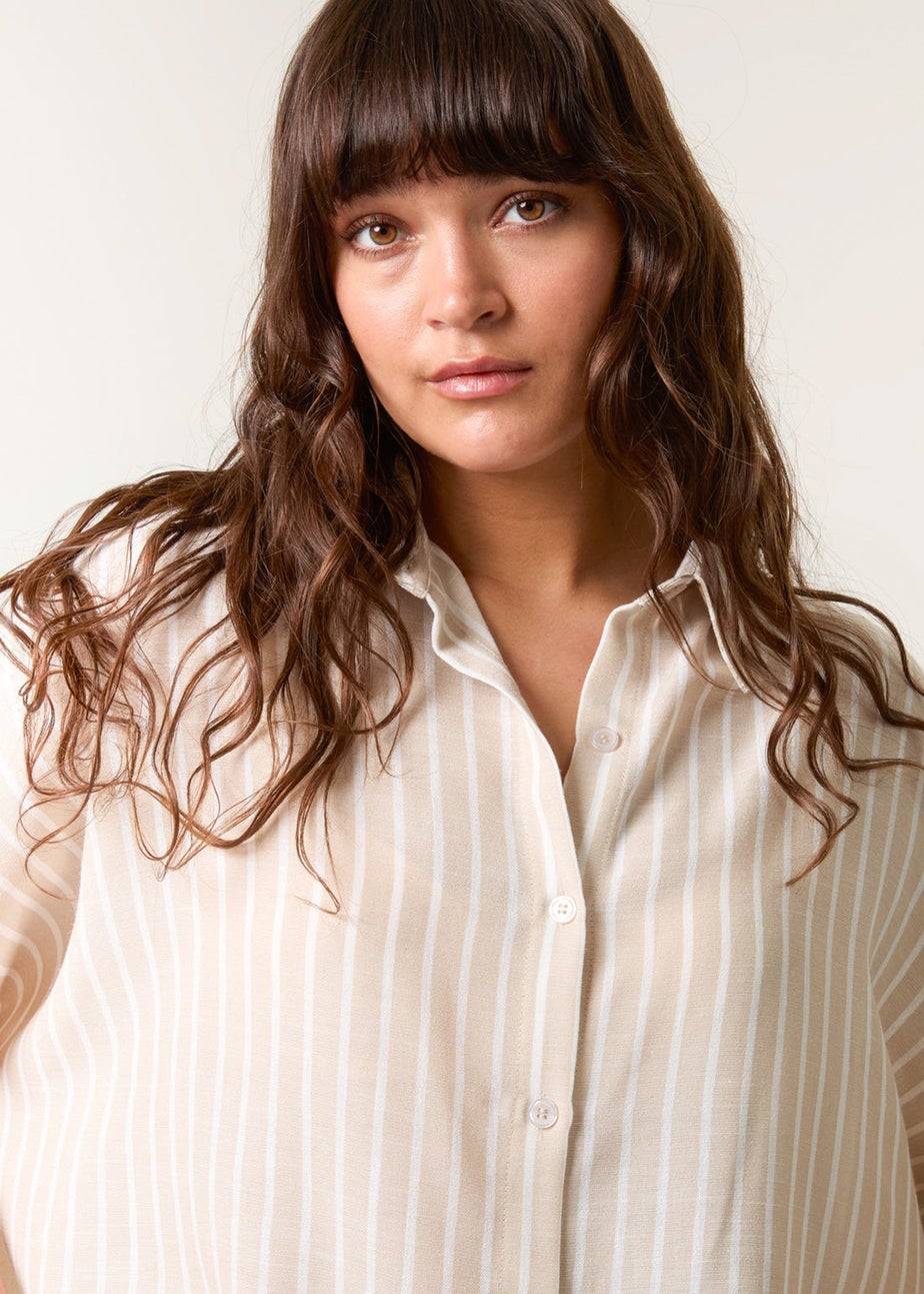 Blue Vanilla Stone Oversized Pinstripe Shirt