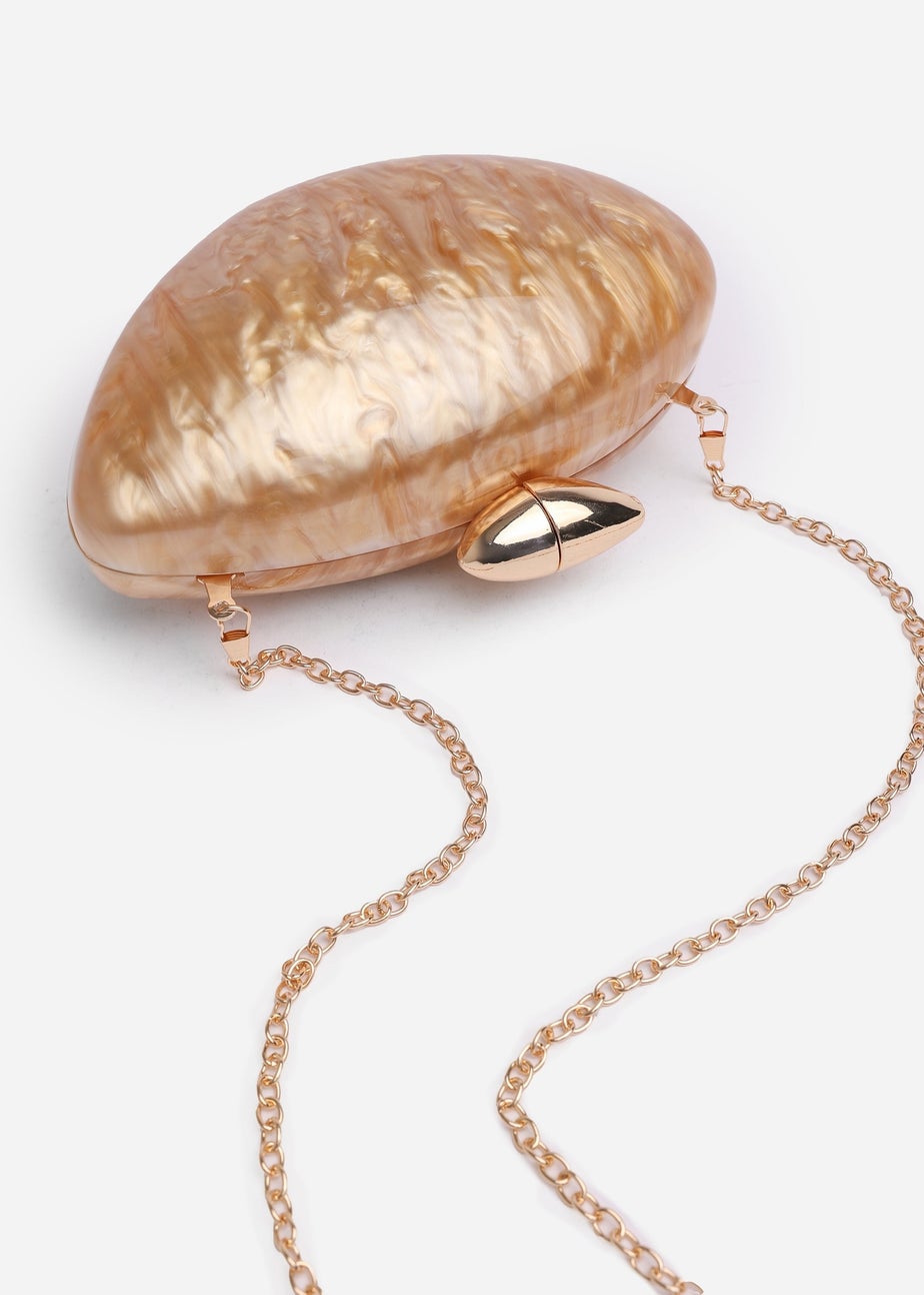 Where's That From Gold Benna Marble Acrylic Clutch