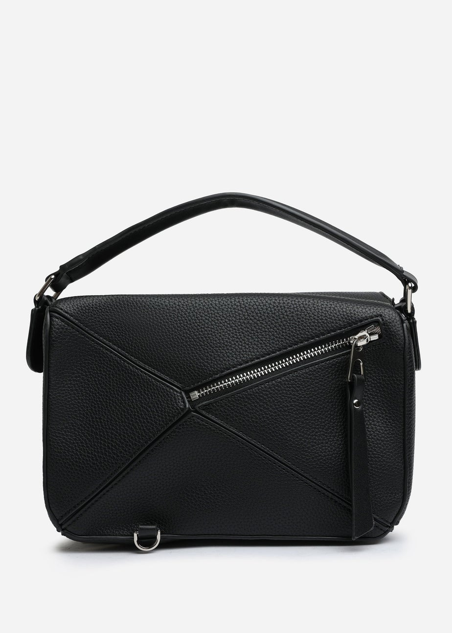 Where's That From Black Abrazo Geometric Top Handle Bag