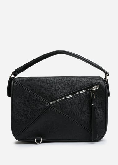 Where's That From Black Abrazo Geometric Top Handle Bag