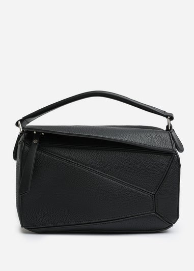 Where's That From Black Abrazo Geometric Top Handle Bag