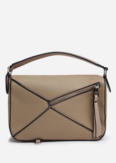 Where's That From Taupe Abrazo Geometric Top Handle Bag