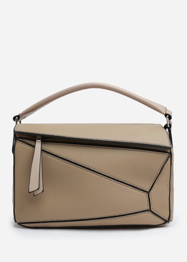 Where's That From Taupe Abrazo Geometric Top Handle Bag