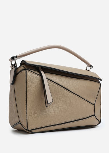 Where's That From Taupe Abrazo Geometric Top Handle Bag