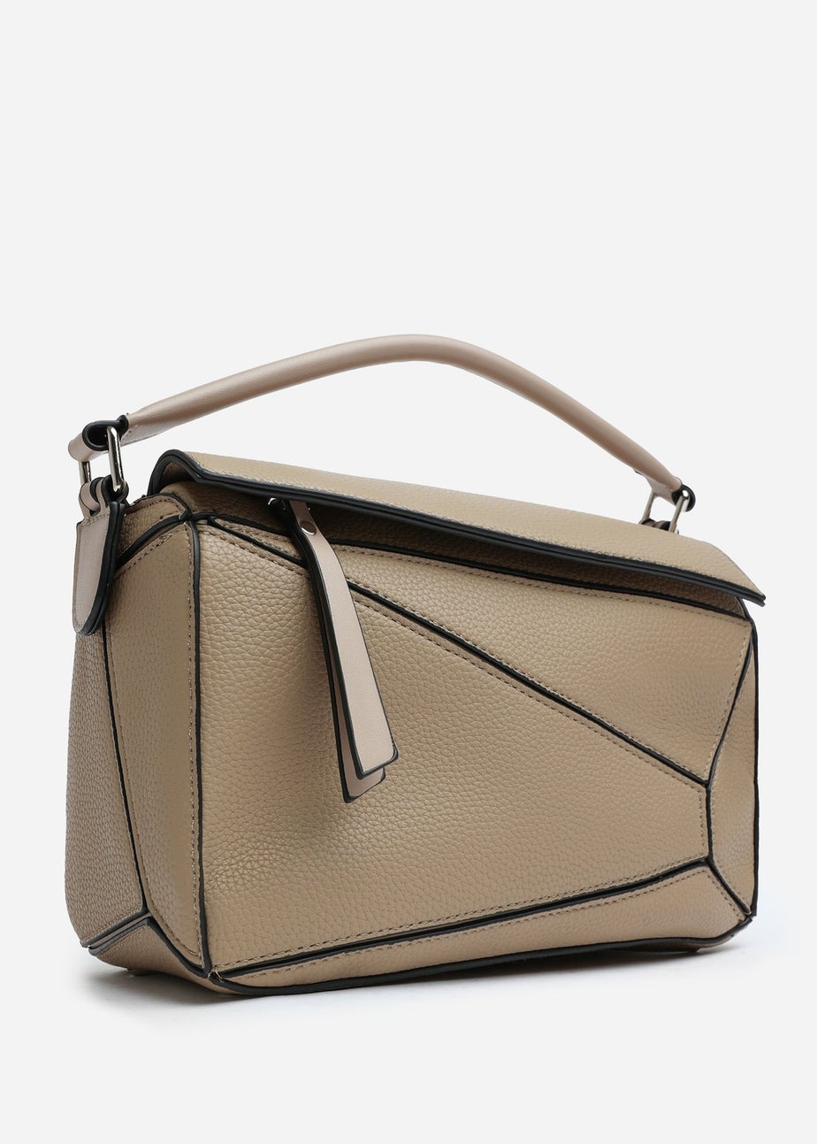 Where's That From Taupe Abrazo Geometric Top Handle Bag