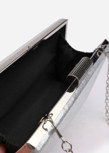 Where's That From Silver Carvela Embellished Evening Clutch