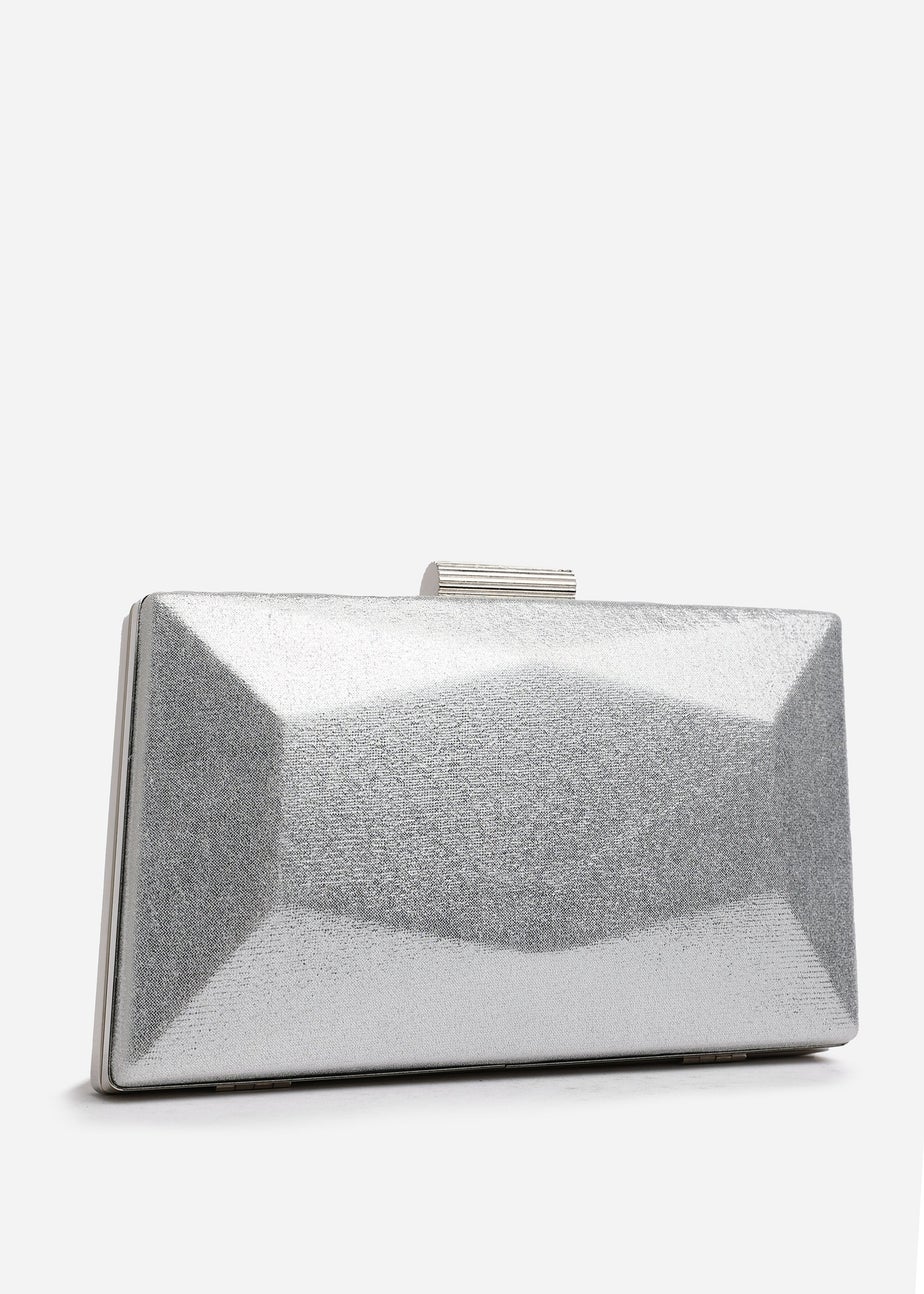 Where's That From Silver Carvela Embellished Evening Clutch