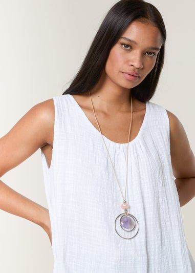 Blue Vanilla White Necklace Sleeveless Top
