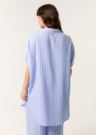 Blue Vanilla Blue Oversized Pinstripe Shirt