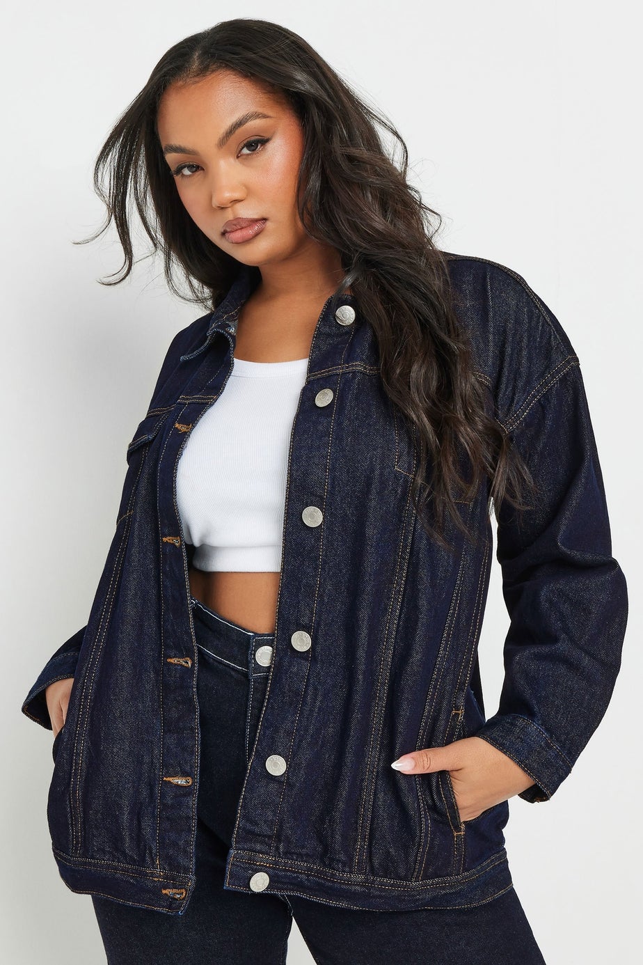 YOURS Curve Indigo Blue Oversized Denim Jacket