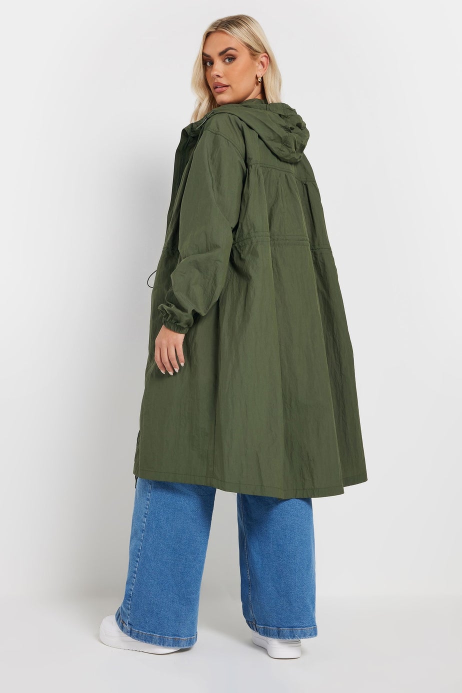 YOURS Curve Khaki Green Lightweight Longline Parka Jacket
