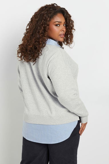Yours Curve Grey Ohio 2-In-1 Sweatshirt