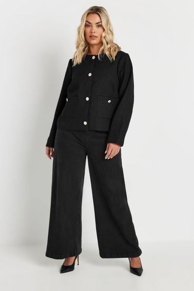 Yours Curve Black Boucle Jacket