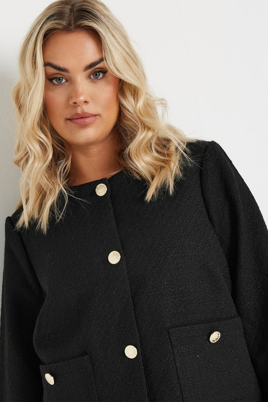 Yours Curve Black Boucle Jacket