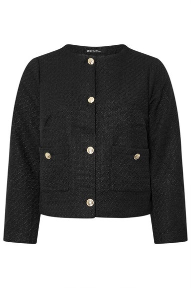 Yours Curve Black Boucle Jacket