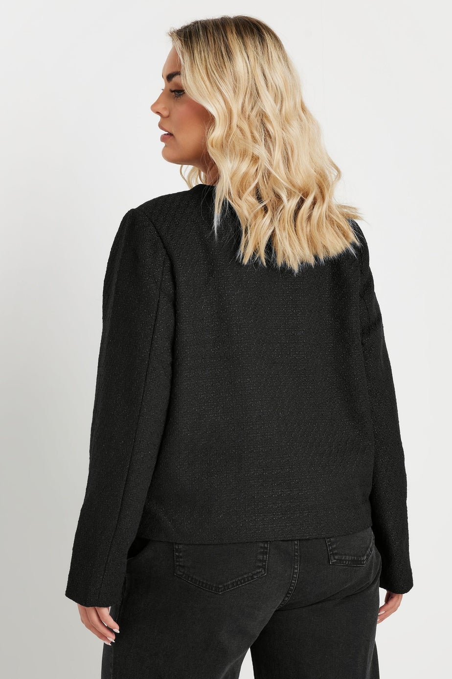 Yours Curve Black Boucle Jacket