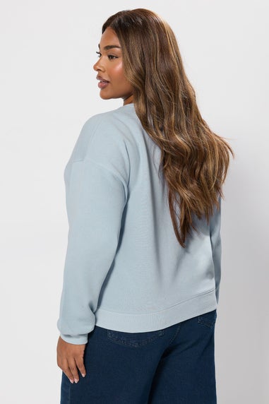 Yours Curve Light Blue Florida Slogan Sweatshirt