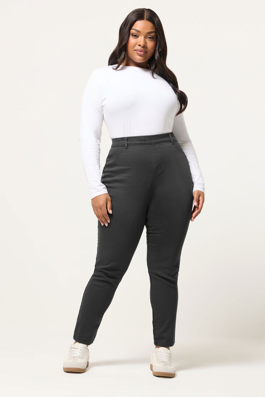 Yours Curve Grey Stretch Pull On GRACE Jeggings