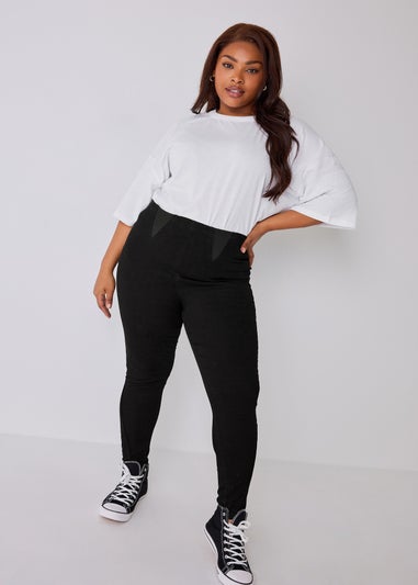 Yours Curve Bestseller Black Elasticated Insert Shaper Stretch Jeggings
