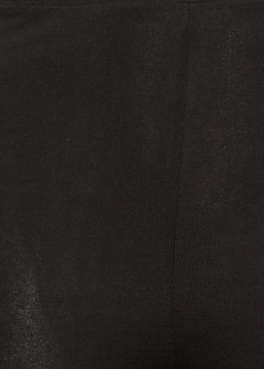 Yours Curve Black Zip Hem Leggings