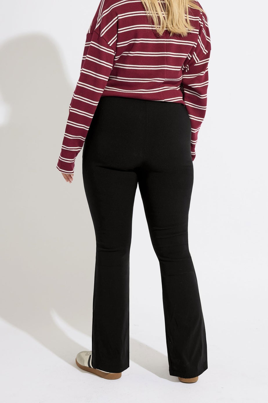 Yours Curve Black Flare Bengaline Trousers