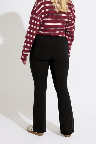 Yours Curve Black Flare Bengaline Trousers