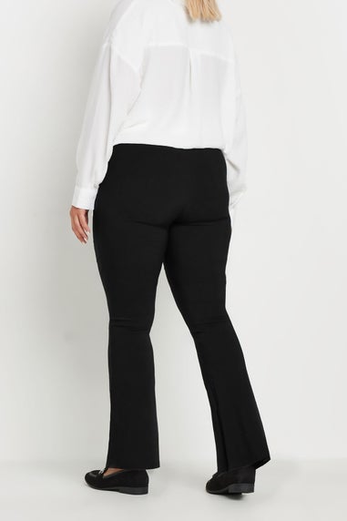 Yours Curve Black Flare Bengaline Trousers