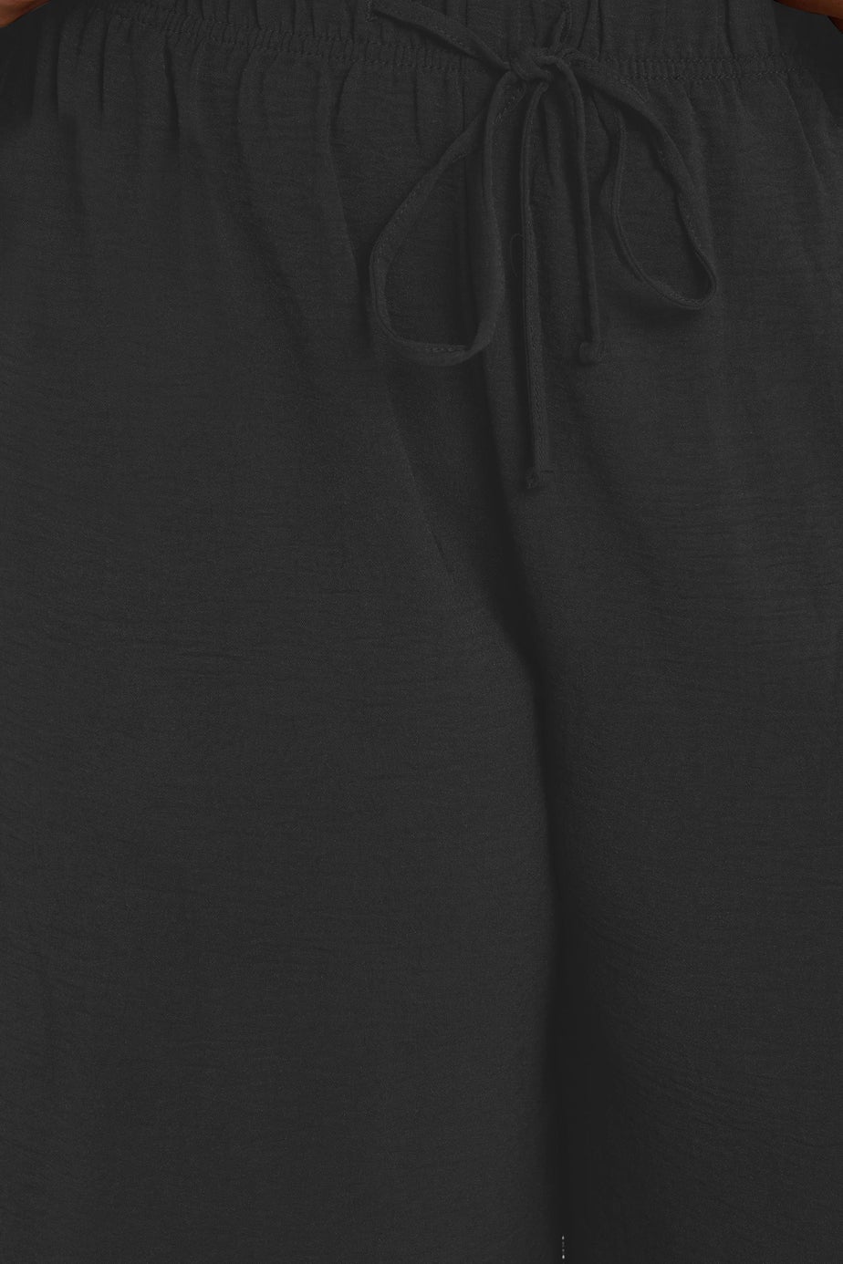 Yours Curve Black Twill Wide Leg Trousers