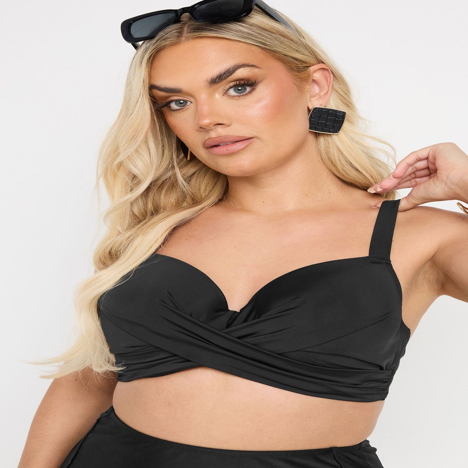 Yours Curve Black Premium Underwired Bikini Top