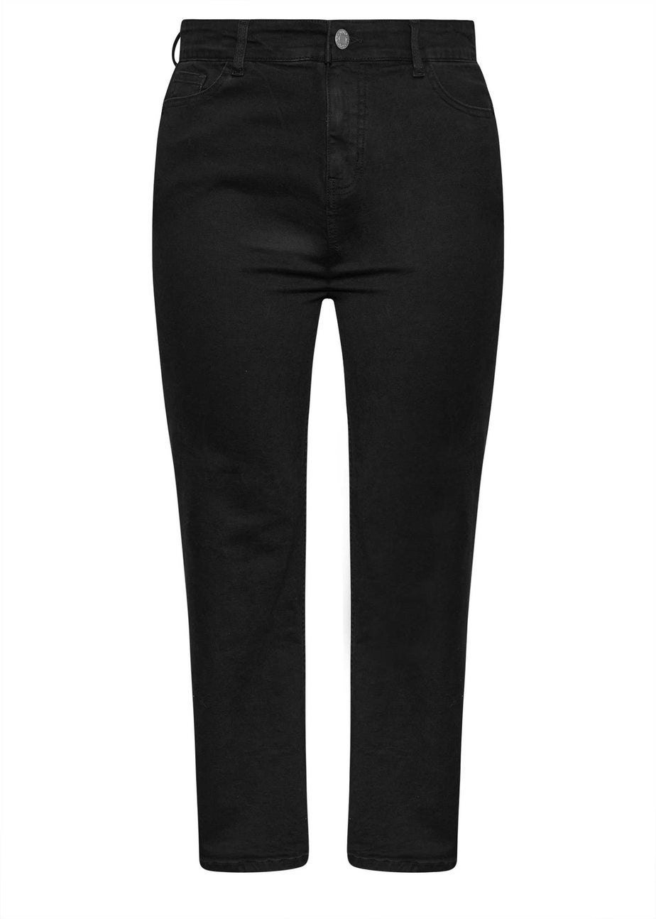 Yours Curve Black Wide Leg Denim Jeans