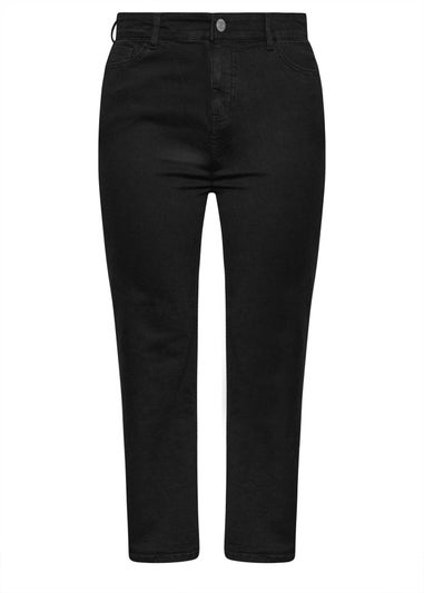 Yours Curve Black Wide Leg Denim Jeans