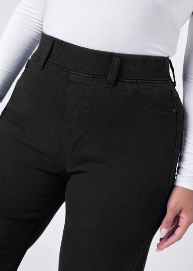 Yours Curve Black Wide Leg Jeggings