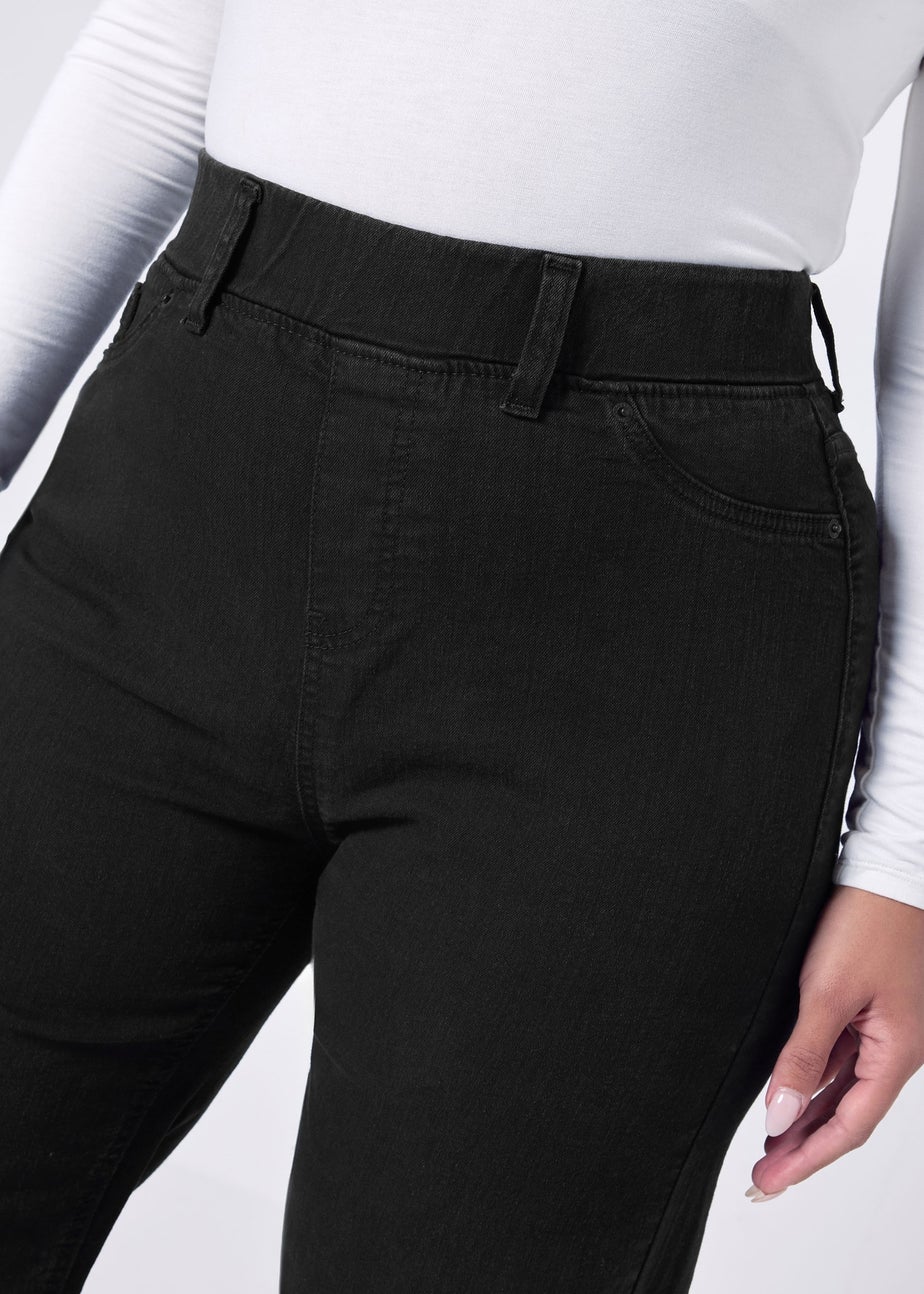 Yours Curve Black Wide Leg Jeggings