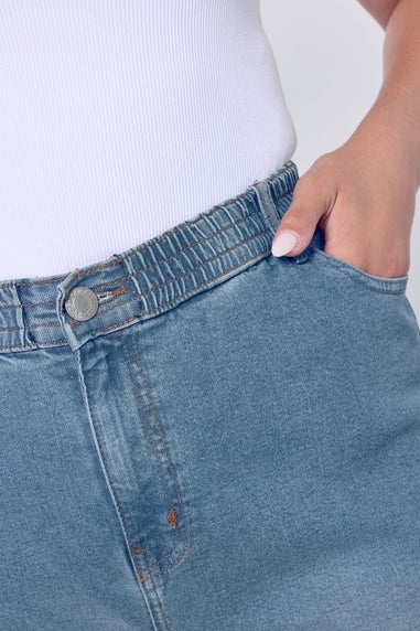 Yours Curve Blue Wide Leg Slouchy Jeans