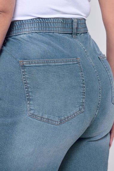 Yours Curve Blue Wide Leg Slouchy Jeans