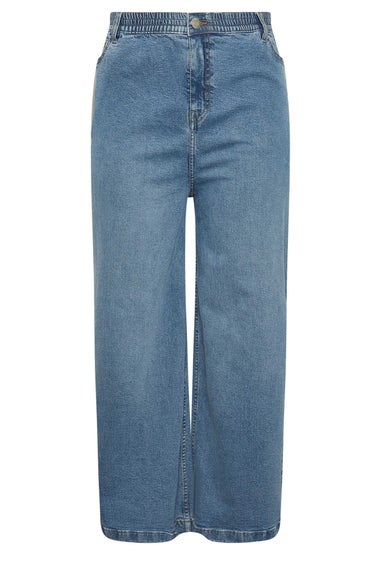 Yours Curve Blue Wide Leg Slouchy Jeans