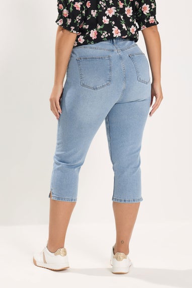 Yours Curve Light Blue Cropped AVA Jeans