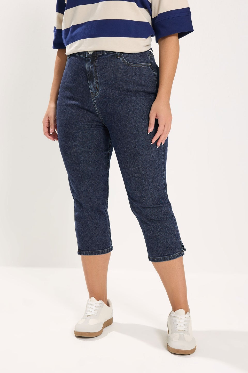 Yours Curve Indigo Blue Cropped AVA Jeans