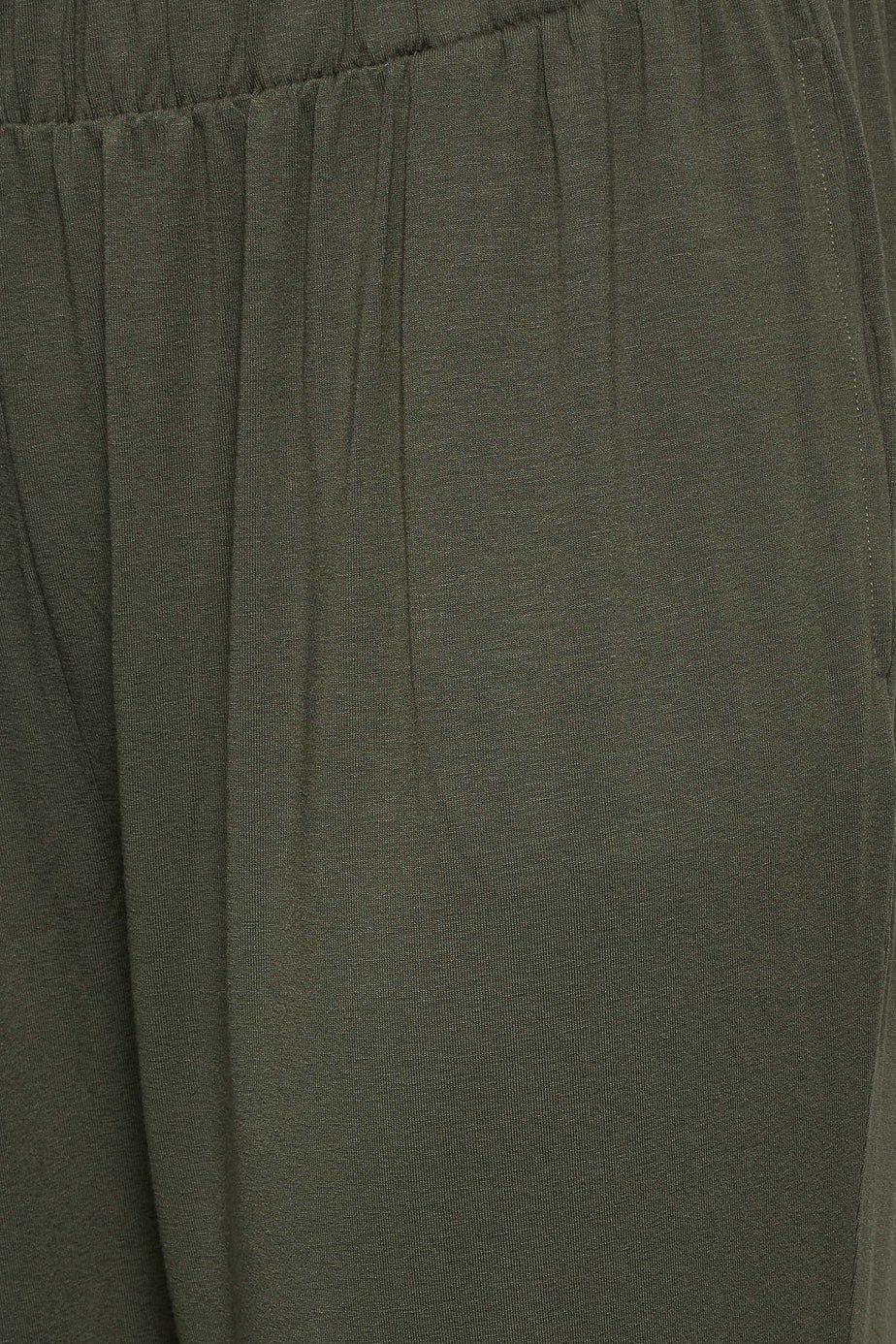 Yours Curve Khaki Green Jersey Cropped Harem Trousers