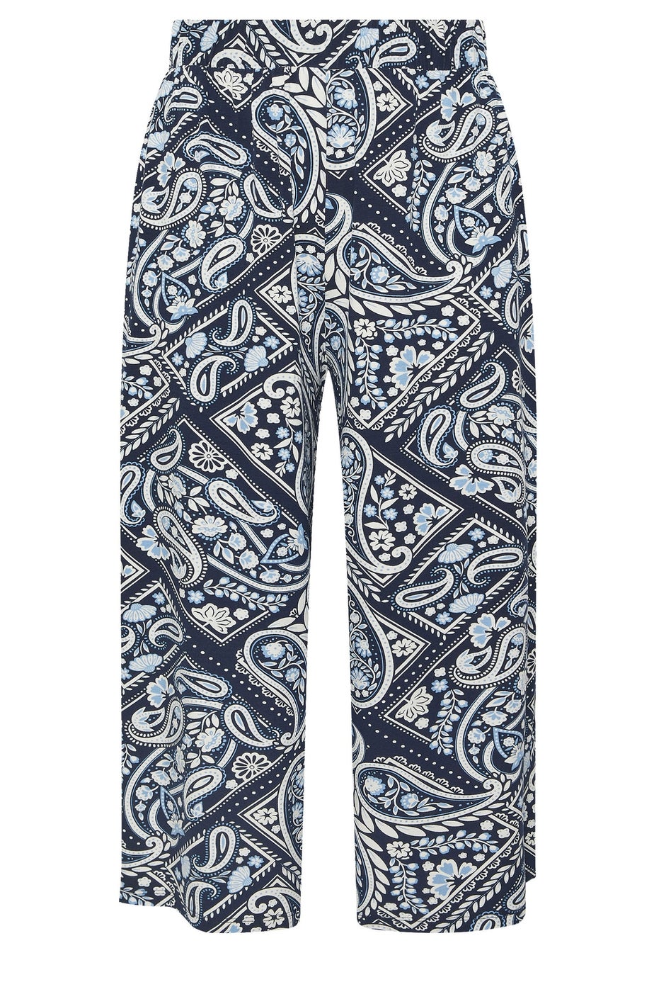 Yours Curve Navy Blue Tile Print Midaxi Culottes