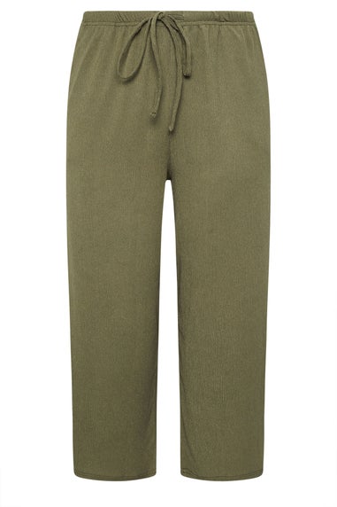 Yours Curve Khaki Green Textured Culottes