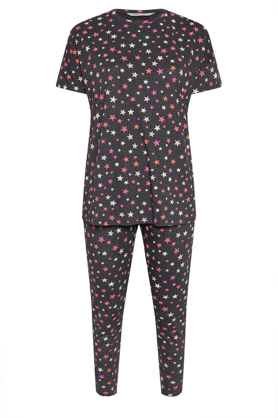 YOURS Curve Grey Star Print Short Sleeve Pyjama Set