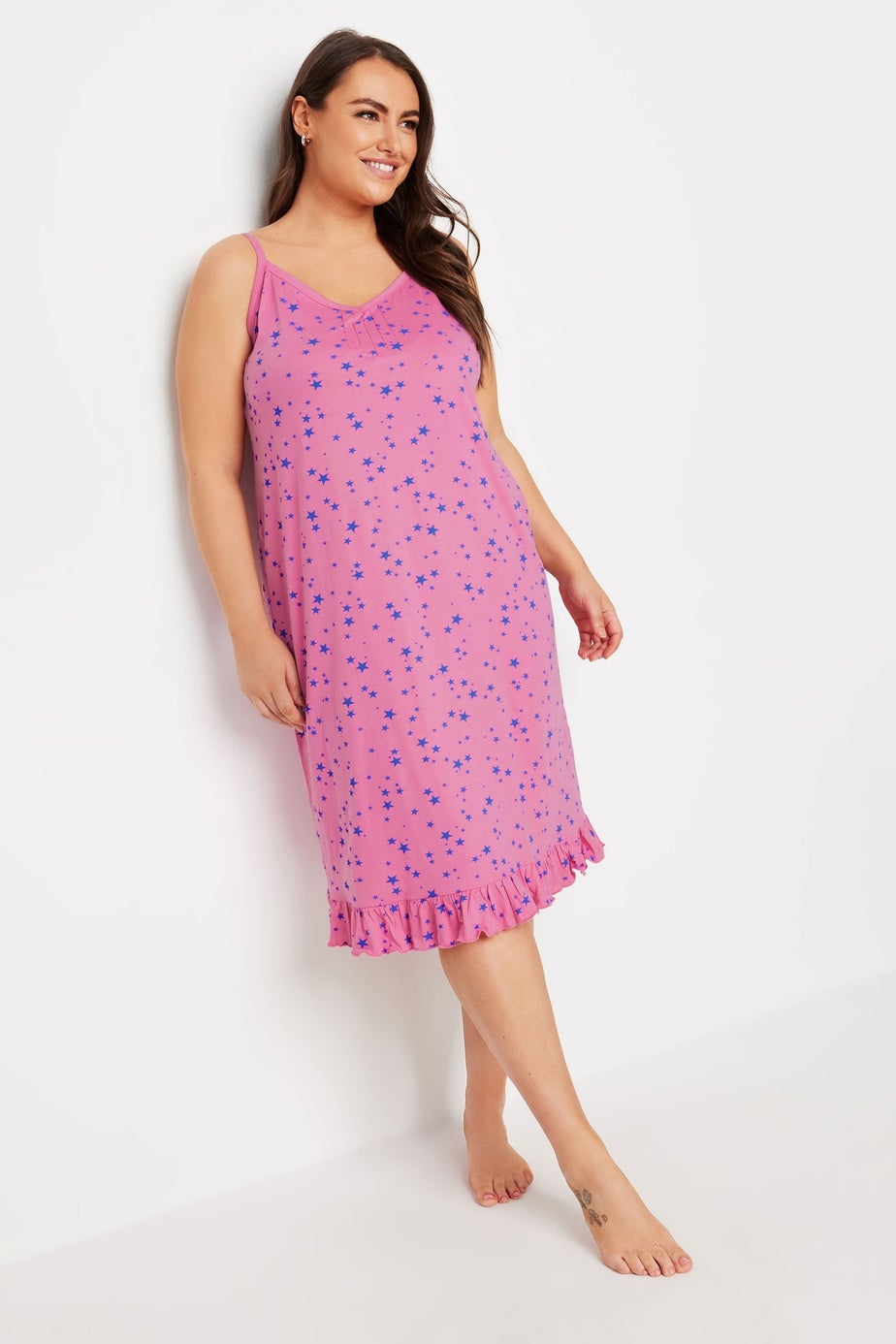 YOURS Curve Pink Star Print Chemise