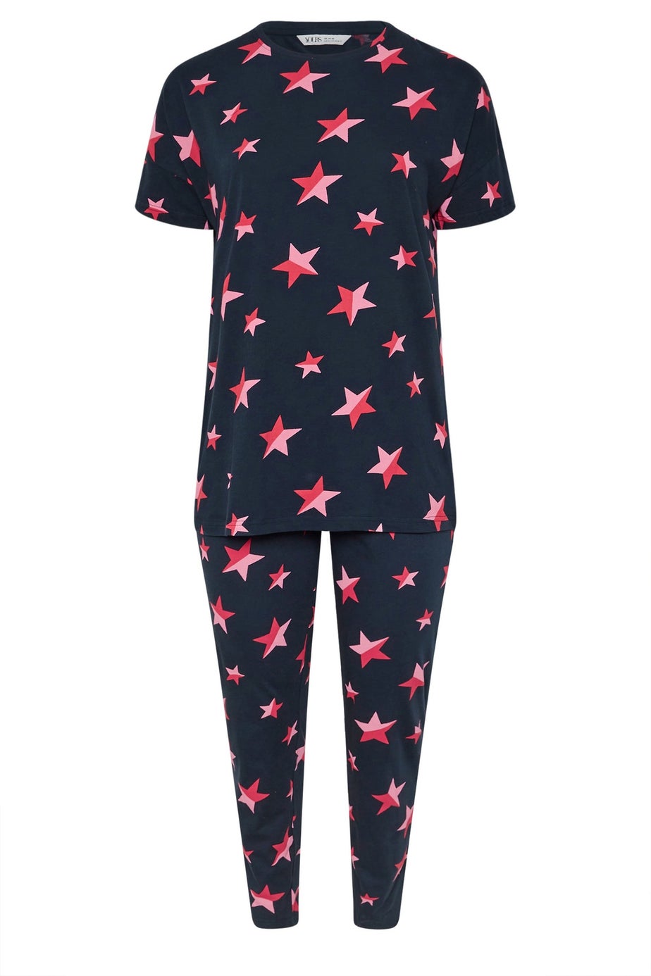 YOURS Curve Navy Blue Star Print Pyjama Set