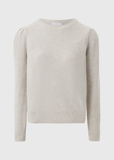 Oatmeal Sequin Yarn Jumper