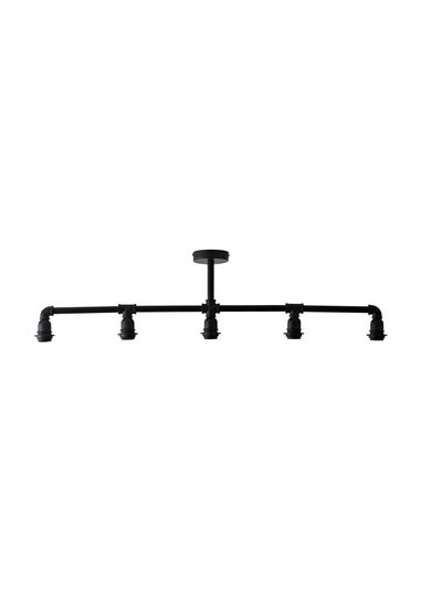 ValueLights Luiggi Black 5 Way Bar Ceiling Light