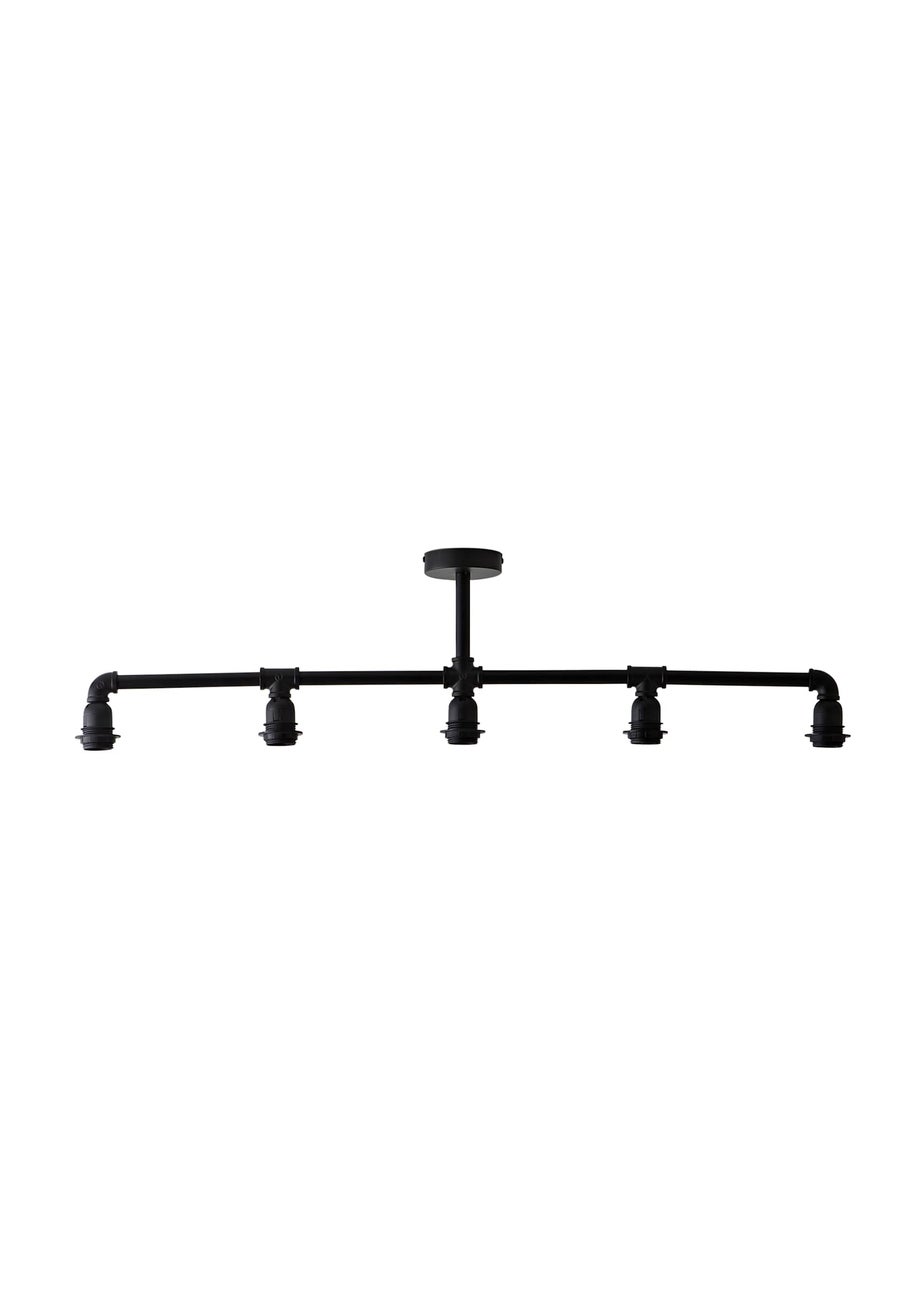 ValueLights Luiggi Black 5 Way Bar Ceiling Light