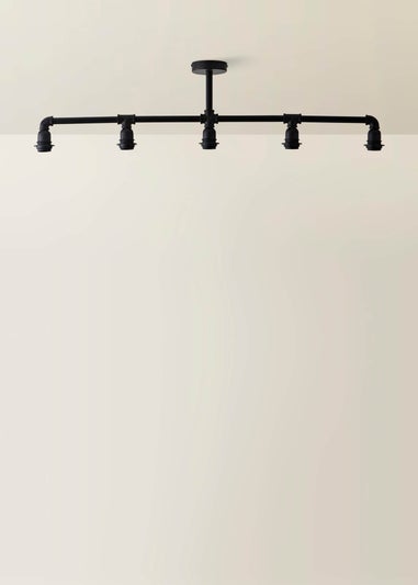 ValueLights Luiggi Black 5 Way Bar Ceiling Light
